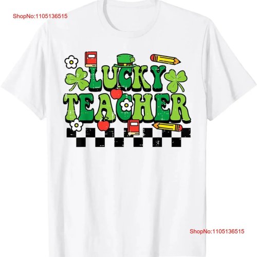 Women's St. Patrick's Day 'Lucky Teacher' T-Shirt — vintage washed groovy casual streetwear, comfortable