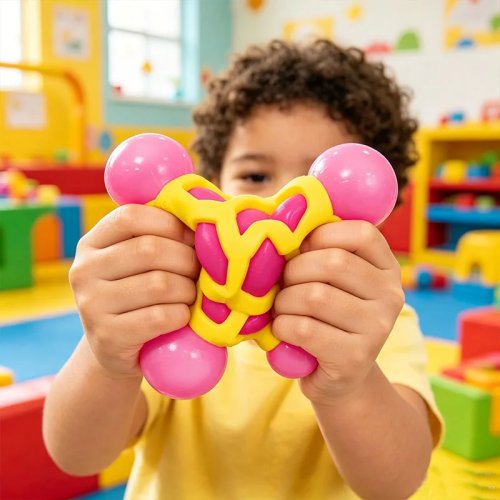 Bola antiestrés Schylling Atomic NeeDoh — juguete fidget suave y elástico transparente, ideal para aliviar el estrés en casa u oficina