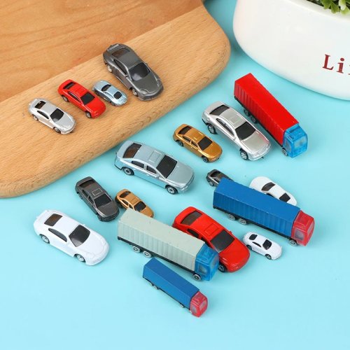 Миниатюрные авто, грузовики и контейнеры 1:100–1:200 для кукольного домика — модельные машинки для декора