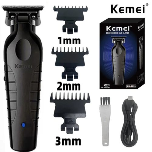 Tông đơ cắt tóc Kemei KM-2299 chuyên nghiệp 1200mAh, sạc USB, tông đơ điện cắt tóc