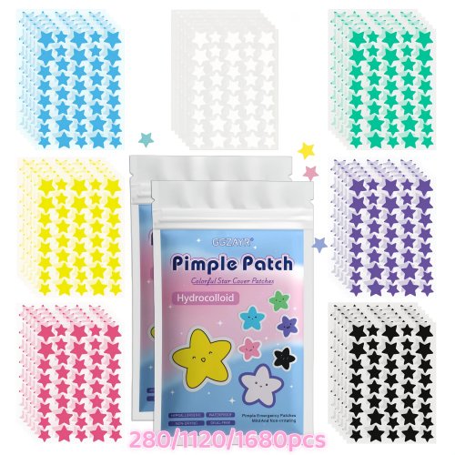Patches hidrocoloides para borbulhas em forma de estrela — 7 cores, 280/1120/1680 unidades, adesivos invisíveis para cuidado suave