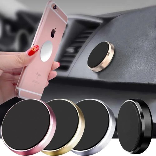 Suporte magnético para telemóvel de carro – Universal, para tablier/parede, com autocolante magnético
