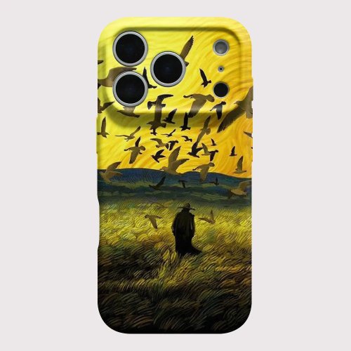 Capa para iPhone rígida em PC com bumper e padrão paisagem, compatível com iPhone 7/8/8 Plus/X/XR/XS/XS Max/11/12/13/14/15/16/16e/17/Pro/Max/Air