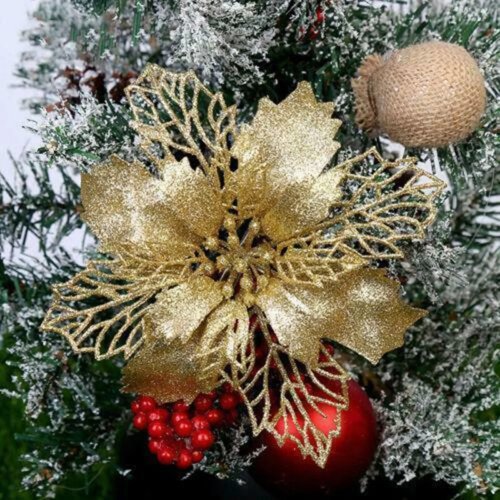 Enfeite de Natal pendente em flor para árvore - 1 ou 5 unidades, alta qualidade