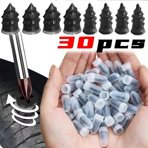Set 10/20/30 pz tappi in gomma per riparazione pneumatici - universale (auto, moto, camion, bici, scooter)