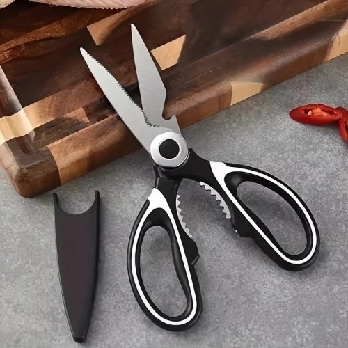 Tijeras de cocina de acero inoxidable multifunción — Para cortar pato, pescado, huesos de pollo y pizza