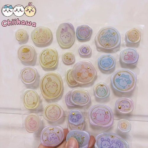 Calcomanías Chiikawa Hachiware y Usagi — Stickers japoneses kawaii para notas, scrapbooking, regalo de cumpleaños