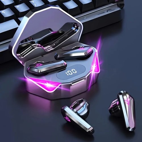 Auricolari Bluetooth X15 TWS wireless con display LED, microfono e cancellazione del rumore — per gaming