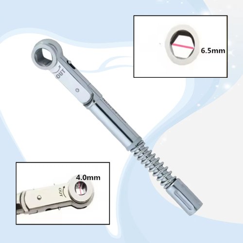 Chave dinamométrica de catraca para implantes dentários 10,5 mm, 10-50 Ncm com pontas — Alta qualidade, fabricada na Alemanha