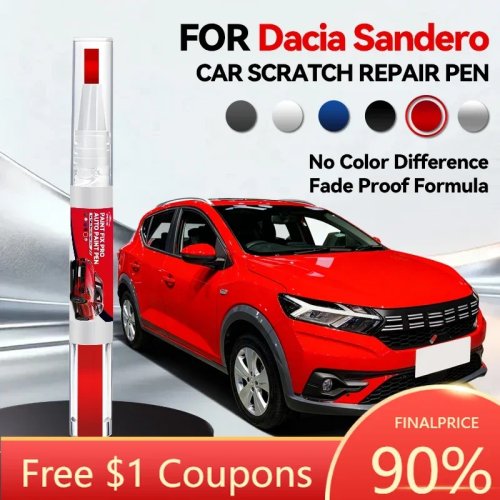 Caneta de retoque de pintura para Dacia Sandero (2008–2025) – reparador de riscos, azul/verde/cinzento/vermelho