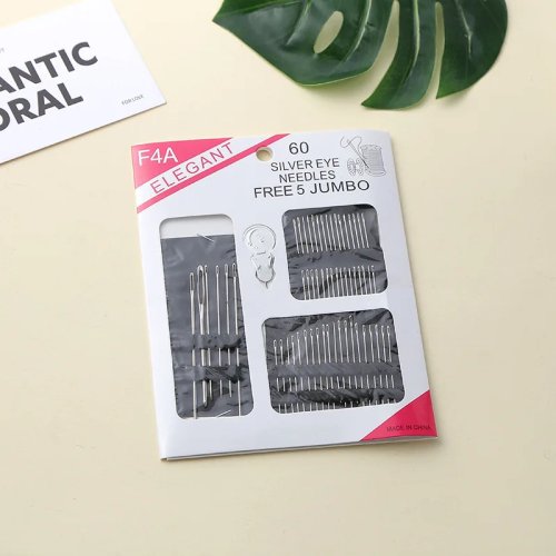 Stainless Steel Hand Sewing Needles Set – Large-Eye Needles in Multiple Sizes for Sewing & Embroidery
