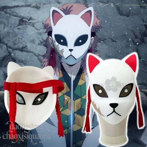 3D Anime Duivel-vos masker (PLA) – Cosplay/fursuit accessoire voor Halloween & Kerst