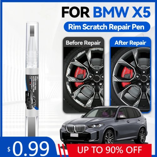 Pennarello ritocco vernice mozzo ruota BMW X5 (1999–2025) — ripara graffi, Grigio C5A / Bianco 300 / Nero