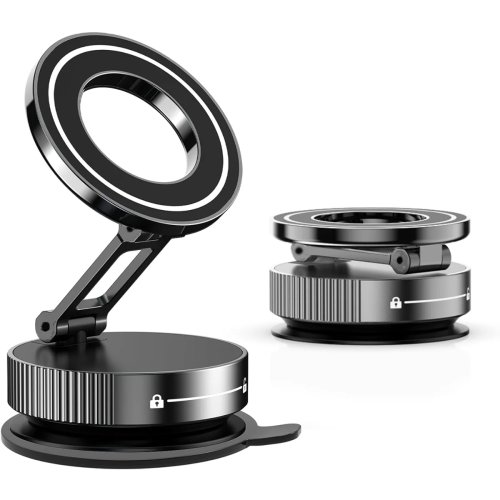 MagSafe magnetische autohouder met zuignap — 360° verstelbaar, opvouwbaar en zakformaat voor smartphone