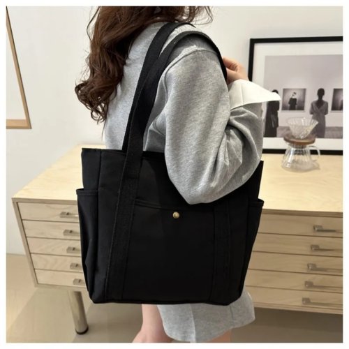 Homefish Große Canvas-Tote – Schultertasche aus Segeltuch für Arbeit, Uni, Einkaufen und Bücher