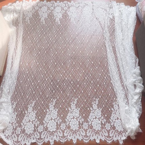 Cinta de encaje pestaña con diseño floral geométrico, gruesa y suave, para vestidos de novia y decoración