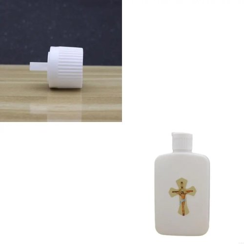 Botella de agua bendita rellenable con tapa de rosca – Envase para bautizos y uso religioso (católico)