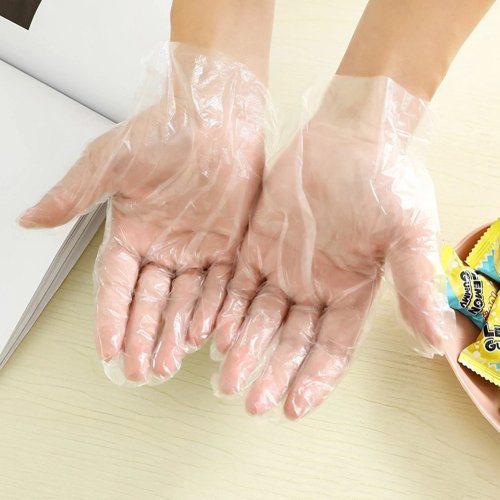 100-Pack Transparent Disposable Gloves — Single‑Use Gloves for Cooking, BBQ, Cleaning & Hygiene