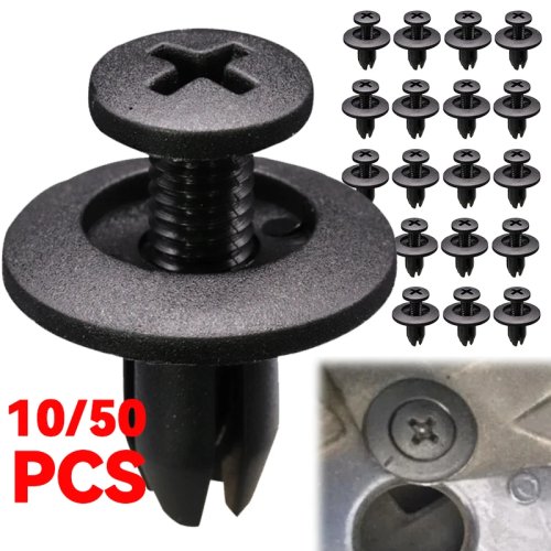 Rivetti in plastica 8mm per paraurti e passaruota, clip di fissaggio neri — compatibili con Toyota/Kia/Nissan/Yamaha