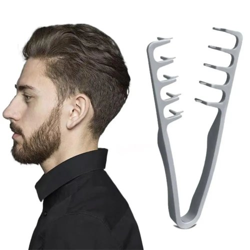 Sisir bergigi lebar gaya Korea — pengangkat volume akar & alat pengeriting untuk poni, pria