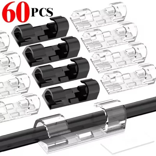 Fixations câbles auto-adhésives – Clips organiseurs de câble pour maison, bureau et voiture