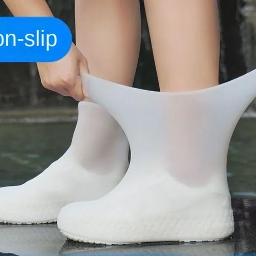 Silikon-Überschuhe (1 Paar) – wasserdicht, wiederverwendbar und rutschfest für Regen