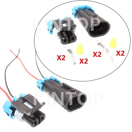 Conector/soquete impermeable de 2 pines para sensor de temperatura de agua para Buick Lacrosse/Excelle/GL8 - 12162000, 12052641