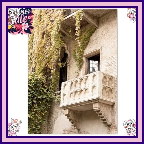 Toile sans cadre 'Puglia' - architecture et feuilles vertes, tableau mural botanique pour salon