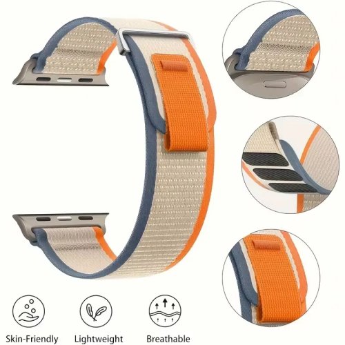سوار Loop نايلون Trail لساعات Apple Watch (41/42/44/45/46/49 مم) متوافق مع Ultra (2/3) وSeries 11/10/9/8/7/6/5/SE