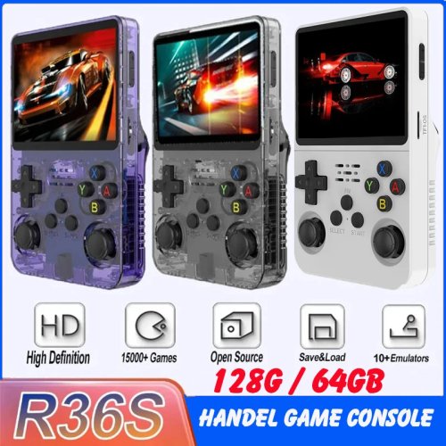 BOYHOM R36S Retro Handheld Game Console, Linux, 3.5'' IPS Screen, Portable Pocket Player, 64/128GB, Preloaded Games