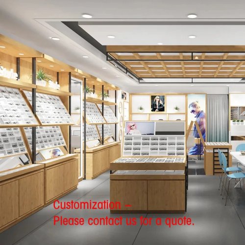 Vitrine moderne personnalisable pour lunettes avec étagères — présentoir de comptoir pour lunettes
