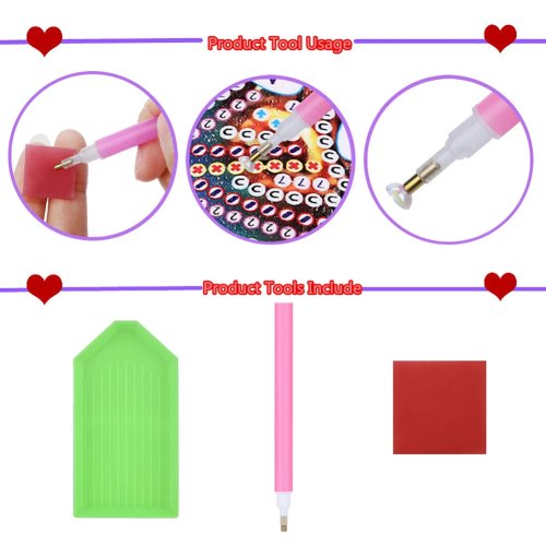 Kit Diamond Painting 5D DIY (partiel) — toile forme spéciale motif fille, 30×30 cm