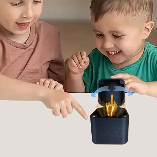 Dedo do Meio na Caixa – Decoração de Secretária Divertida e Presente de Troça para Escritório, Halloween e Natal