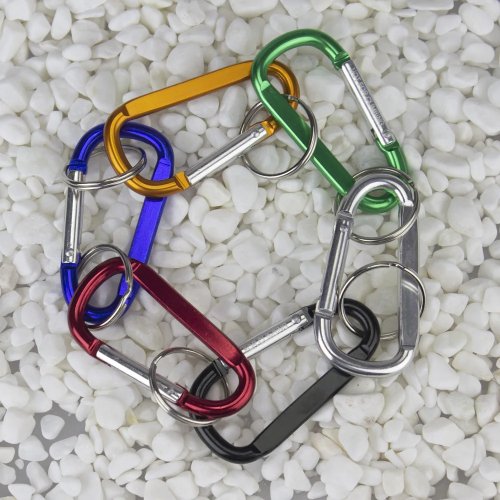 Mousqueton porte-clés mini (forme D), crochet métal, personnalisable avec logo - cadeau promotionnel