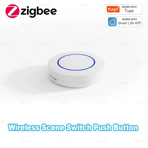 Bouton-poussoir sans fil Tuya ZigBee pour scénarios intelligents — Contrôleur smart (requiert passerelle ZigBee)