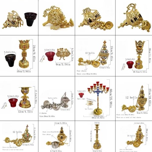 Messing hangend wierookvat (thurible) met ketting – Kerkelijk wierookbrander, diverse modellen, groothandel