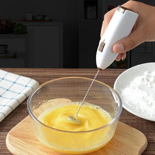 Espumador de leche eléctrico de mano (a pilas) – mini batidor para café y huevos
