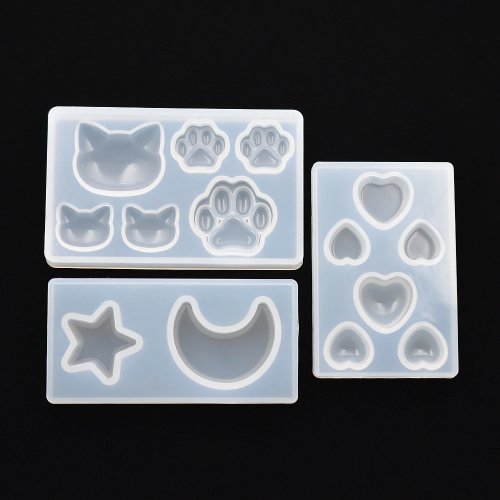 Khuôn silicone đổ resin epoxy làm trang sức – hình chân mèo, móng vuốt, trái tim, mặt trăng, ngôi sao, tự làm