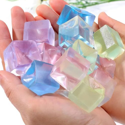 Juguete squishy cubo de hielo antiestrés para niños y adultos — juguete para apretar, alivio sensorial (autismo/TDAH)