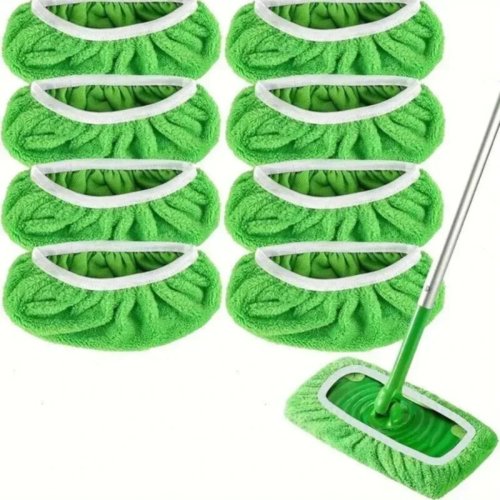 Set 6 paños lavables para trapeador plano — ecológicos y reutilizables para polvo, trapeado húmedo y pelos de mascotas