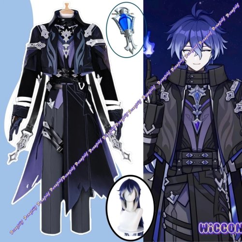 Genshin Impact Flins Cosplaykostuum complete set met pruik, schoenen en outfit – unisex (dames/heren)