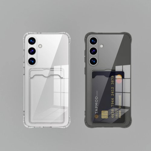 Funda de silicona transparente con ranura para tarjeta para Samsung Galaxy S26/S25 Edge/S24/S23/S22/S21 Plus/Note20 Ultra/S20 FE - carcasa protectora