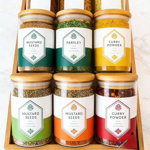 Label kustom food-grade untuk stoples selai kacang & botol bumbu — stiker tahan air untuk stoples dapur