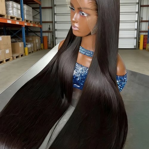 Peluca frontal de encaje 13x4/13x6, cabello humano Remy vietnamita (raw) — línea frontal pre-delineada, súper lisa (bone straight), 30–40 pulgadas, para mujeres negras