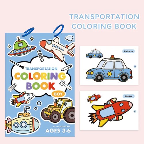 Buku Mewarnai dan Menggambar Anak — Putri dan Kendaraan, Aktivitas Kreatif (DIY)