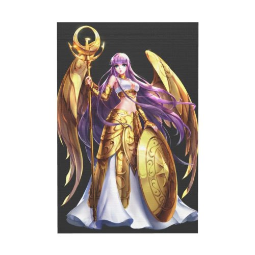Toile Saint Seiya 8x12 pouces — Chevaliers de Bronze et d'Or : Seiya, Shiryu, Hyoga, Shun, Ikki, Saori Kido (Athéna)