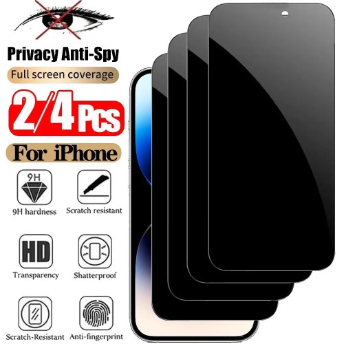 Vidro temperado antiespião para iPhone 17 Pro/Pro Max — filme de privacidade compatível com iPhone 11/12/13/14/15/16/17