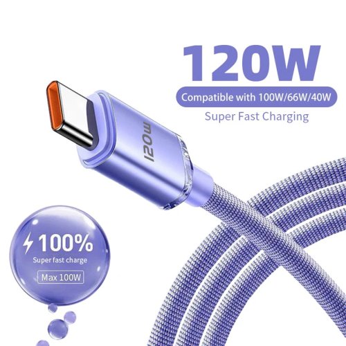 Câble USB-C vers USB-C 120W charge rapide compatible Samsung, Xiaomi, Huawei, Realme