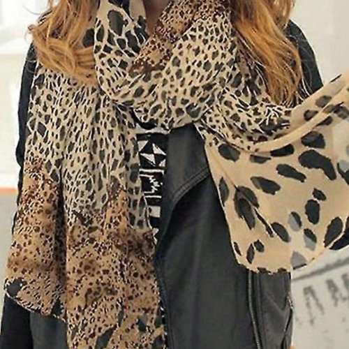 Lenço quadrado em seda com padrão de leopardo, grande – foulard/hijab/bandana/xale