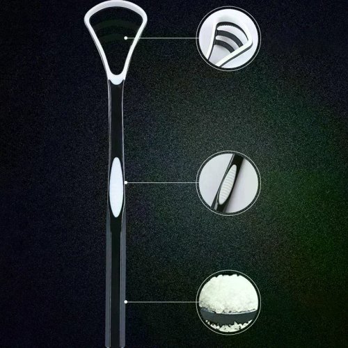 2-in-1 Tongue Scraper & Brush — Reusable Tongue Cleaner for Oral Hygiene and Fresh Breath